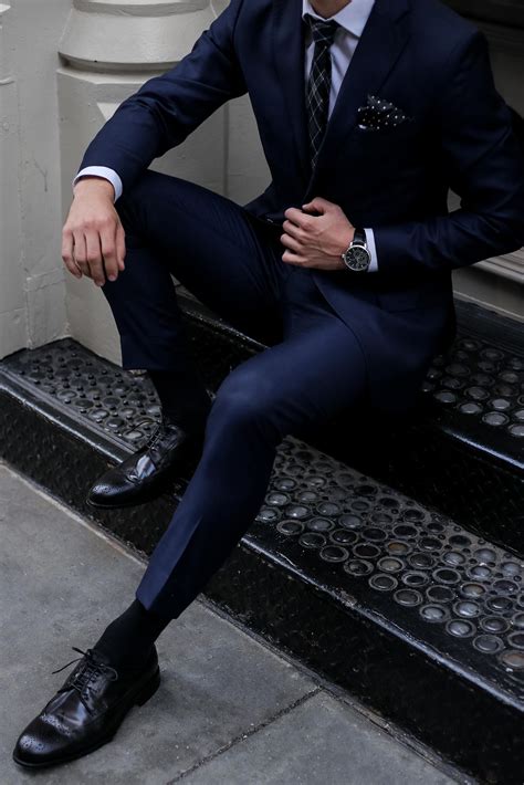 dark blue suit shoes.